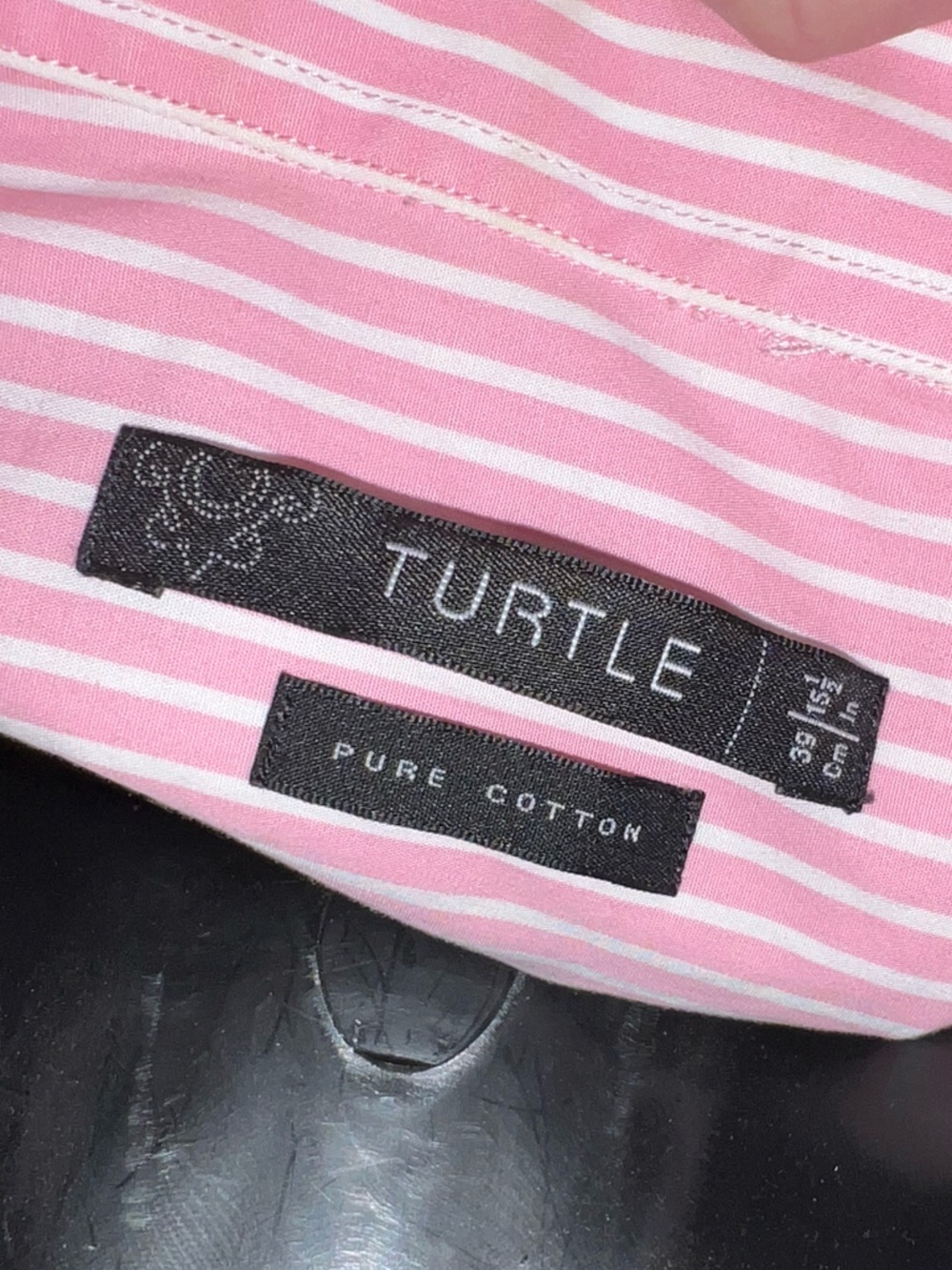 Pink White Preppy Chic Pinstripe Academia Casual Button Up Collar Shirt Size M - Picture 13 of 14